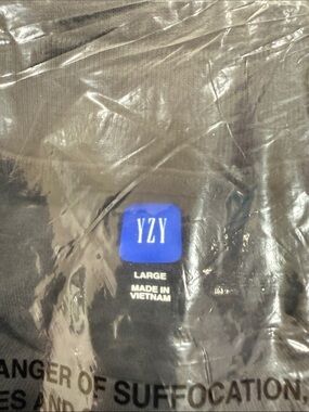 Yeezy Black Short Sleeve Tee with Blue YZY Logo size L